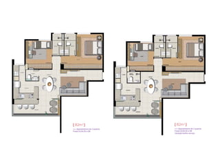 [ 82m2 ]                        [ 82m2 ]
>>> Apartamentos de 2 quartos   >>> Apartamentos de 2 quartos
Finais 01,04,05 e 08            Finais 01,04,05 e 08
                                [ 56m ]
                                Variação banho serviço
                                           2
 