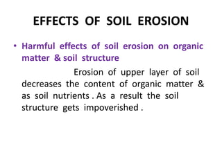 SOIL PROFILE SOIL EROSION SOIL CONSERVATION CONTROL ON FLOODS | PPT
