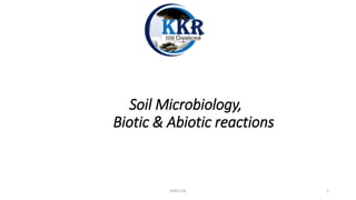 Soil Microbiology,
Biotic & Abiotic reactions
KKR1116 1
 