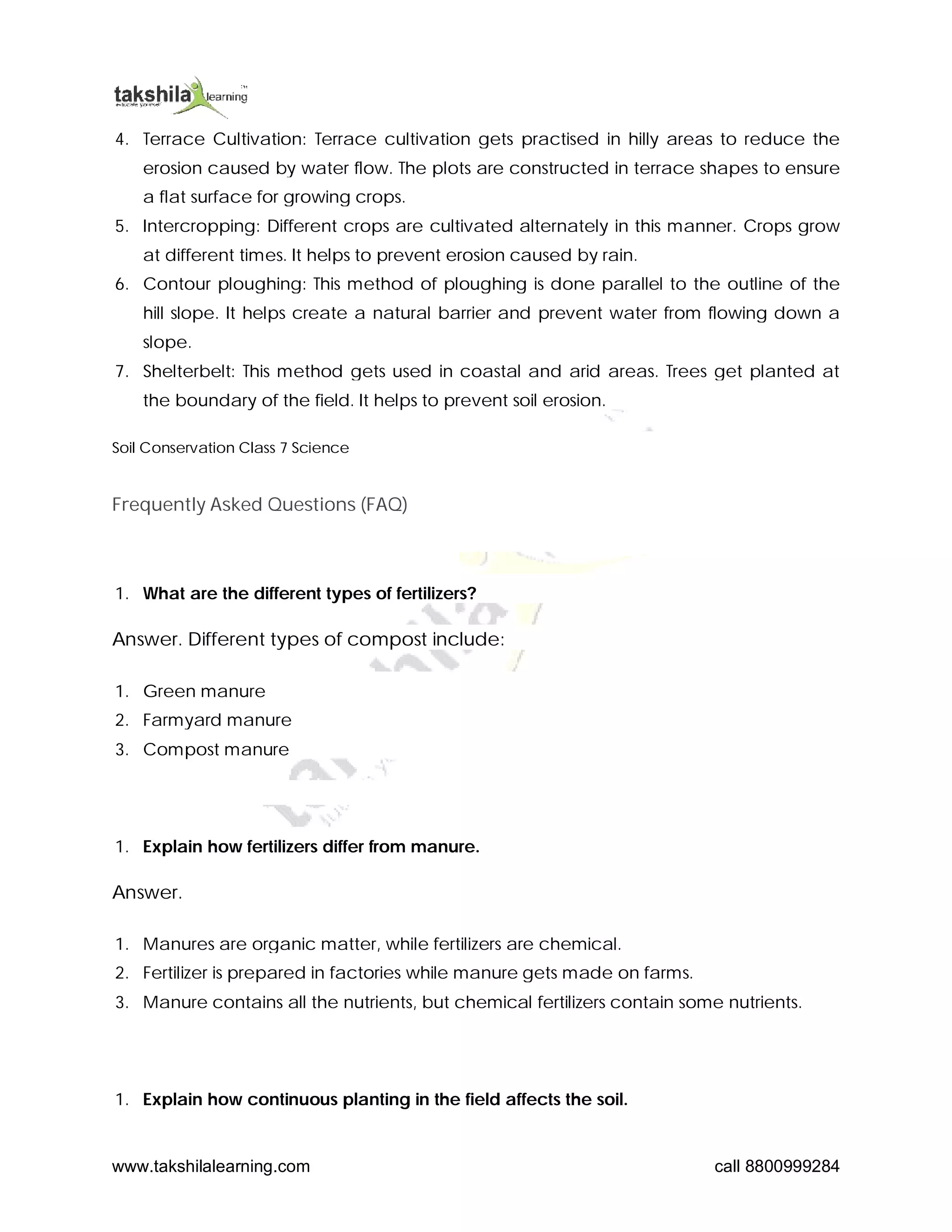 Soil - Types, Profile and Conservation - NCERT Solution Class 7 Science ...