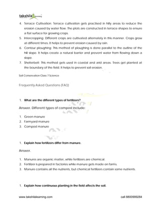 Soil - Types, Profile and Conservation - NCERT Solution Class 7 Science ...