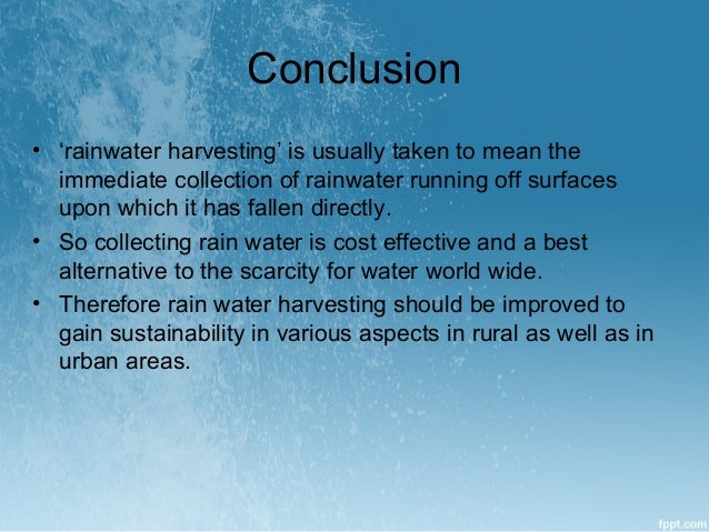 Essay on rain water harvesting