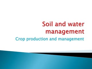Crop production and management
 