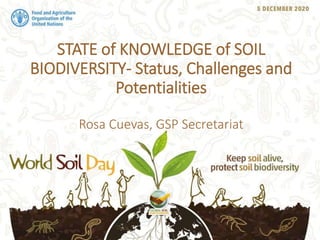 STATE of KNOWLEDGE of SOIL
BIODIVERSITY- Status, Challenges and
Potentialities
Rosa Cuevas, GSP Secretariat
 