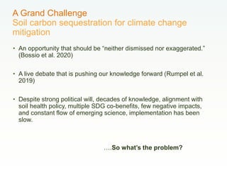 Soil carbon: Potentials recognized – but how to implement?