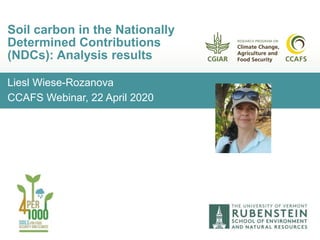 Soil carbon in the NDCs: Analysis results | SOC in NDCs webinar 2020