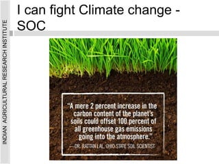 I can fight Climate change -
SOC
INDIAN
AGRICULTURAL
RESEARCH
INSTITUTE
 