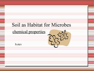 b.stev Soil as Habitat for Microbes chemical properties 