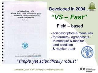 Developed in 2004…“VS – Fast”Field – based soil descriptors & measures