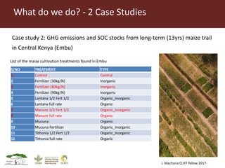 Soil carbon sequestration in relation to environmental footprints: A snapshot of activities at ILRI's Mazingira Centre