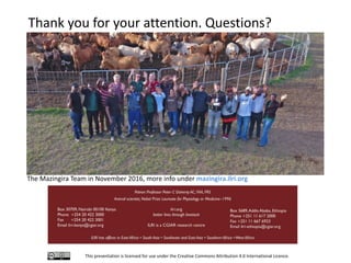 Soil carbon sequestration in relation to environmental footprints: A snapshot of activities at ILRI's Mazingira Centre