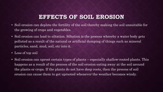 Soil erosion