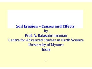 Soil erosion causes and effects