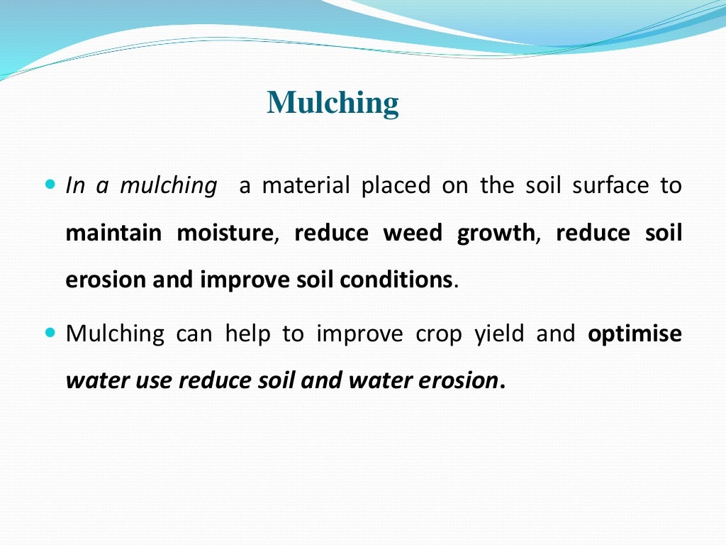 Soil erosion control measures
