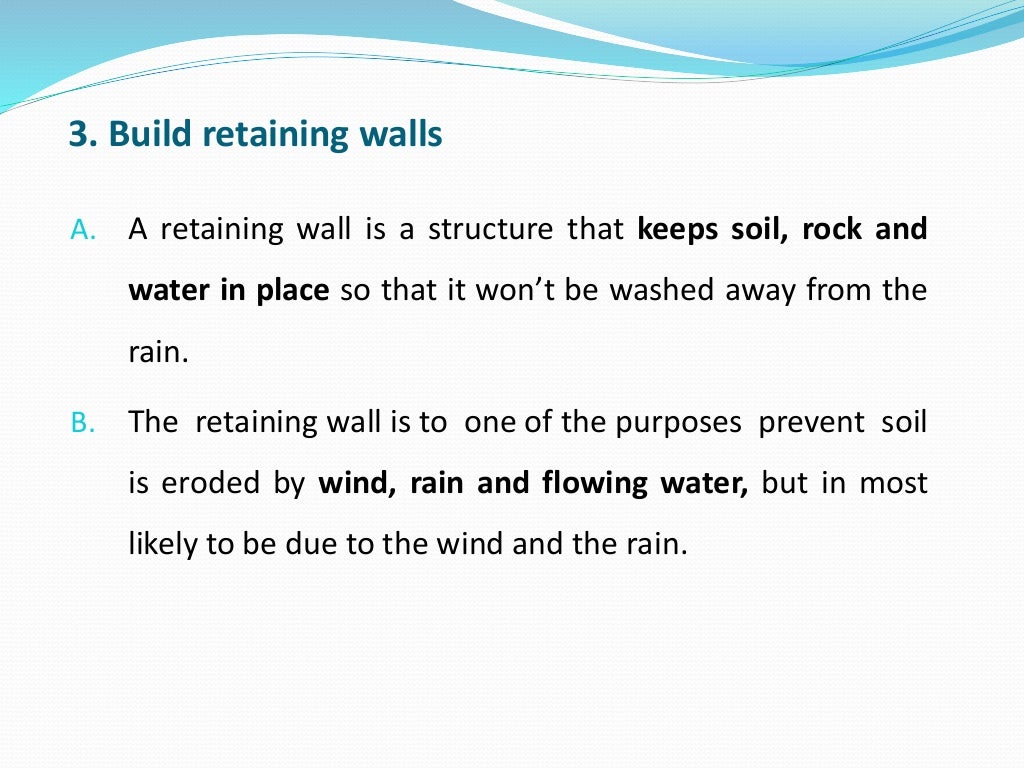 Soil erosion control measures