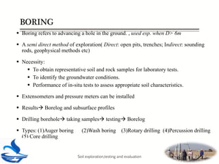 Soil exploration methods and soil investigation report | PDF