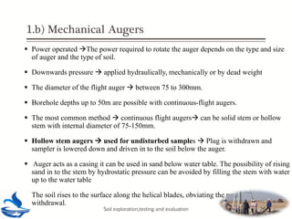 Auger Risk Assessment Soil exploration methods and soil investigation report | PDF