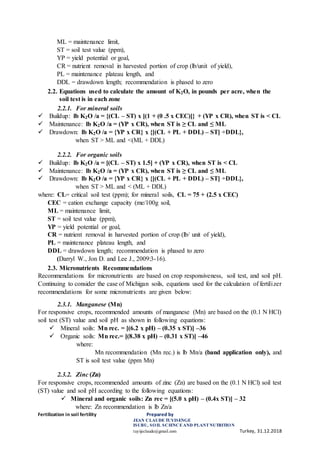 Fertilizer Calculation Problems Fertilizer recommendation: Fertilizer application rate calculation and ...
