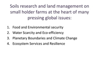 Soil Fertility Management and eco-efficiency of small holder agricultural systems