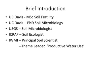 Soil Fertility Management and eco-efficiency of small holder agricultural systems