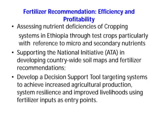 Soil fertility management in ethiopia :Decision Support Tools for Soil Fertility Management in Ethiopian Highlands: Dr Tilahun Amede