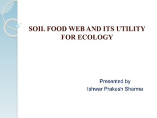 SOIL FOOD WEB AND ITS UTILITY
FOR ECOLOGY
Presented by
Ishwar Prakash Sharma
 