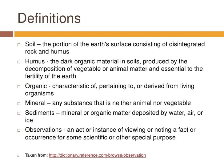Soil Ingredients