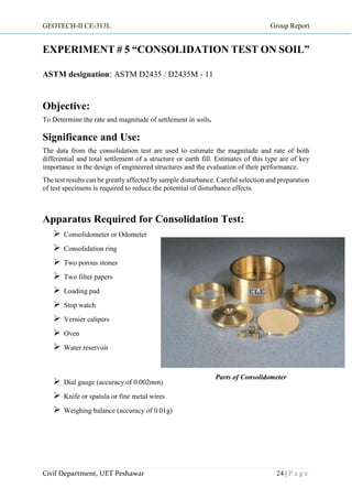 Geotech Testing Rates Soil mechanics 2 (geotech engg) lab report | PDF