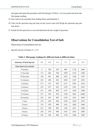 Soil mechanics 2 (geotech engg) lab report | PDF