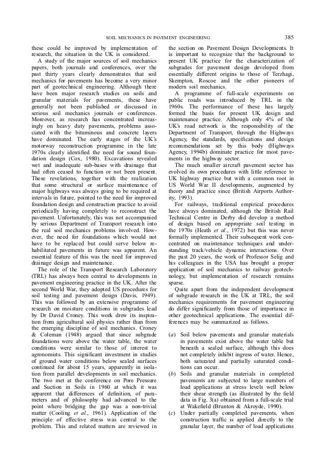 Research paper on soil mechanics
