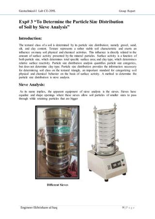 Soil mechanics project by engineer ekhisham ul haq.. | PDF