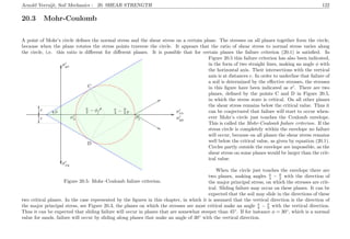 Arnold Verruijt, Soil Mechanics : 20. SHEAR STRENGTH 122
20.3 Mohr-Coulomb
A point of Mohr’s circle deﬁnes the normal stress and the shear stress on a certain plane. The stresses on all planes together form the circle,
because when the plane rotates the stress points traverse the circle. It appears that the ratio of shear stress to normal stress varies along
the circle, i.e. this ratio is diﬀerent for diﬀerent planes. It is possible that for certain planes the failure criterion (20.1) is satisﬁed. In
............................................................................................................................................................................................................................................................................................................................................................................................................................................................................................................................................................................................................................................................................................................................................................................................... ...........................................................................................................................................................................................................................................................................................
................
...........................................................................................................................................................................................................................................................................
................
σxx
σyy
σxy
σyx
σ1σ3
C
D
.................................................................................................................................................................................................................................................................................................................................................................................................................................................................................................................................................................................................................................................................................................................................................................................................................................................................................................................................................................................. ..
.
.
.
.
.
.
.
.
.
.
.
.
.
.
.
.
.
.
.
.
.
.
.
.
.
.
.
.
.
.
.
.
.
.
.
.
.
.
.
.
.
.
.
.
.
.
.
.
.
.
.
.
.
.
.
.
.
.
.
.
.
.
.
.
.
.
.
.
.
.
.
.
.
.
.
.
.
.
.
.
.
.
.
.
.
.
.
.
.
.
.
.
.
.
.
.
.
.
.
.
.
.
.
.
.
.
.
.
.
.
.
.
.
.
.
.
.
.
.
.
.
.
.
.
.
.
.
.
.
.
.
.
.
.
.
.
.
.
.
.
.
.
.
.
.
.
.
.
.
.
.
.
.
.
.
.
.
.
.
.
.
.
.
.
.
.
.
.
.
.
.
.
.
.
.
.
.
.
.
.
.
.
.
.
.
.
.
.
.
.
.
.
.
.
.
.
.
.
.
.
.
.
.
.
.
.
.
.
.
.
.
.
.
.
.
.
.
.
.
.
.
.
.
.
.
.
.
.
.
.
.
.
.
.
.
.
.
.
.
.
.
.
.
.
.
.
.
.
.
.
.
.
.
.
.
.
.
.
.
.
.
.
.
.
.
.
.
.
.
.
.
.
.
.
.
.
.
.
.
.
.
.
.
.
.
.
.
.
.
.
.
.
.
.
.
.
.
.
.
.
.
.
.
.
.
.
.
.
.
.
.
.
.
.
.
.
.
.
.
.
.
.
.
.
.
.
.
.
.
.
.
.
.
.
.
.
.
.
.
.
.
.
.
.
.
.
.
.
.
.
.
.
.
.
.
.
.
.
.
.
.
.
.
.
.
.
.
.
.
.
.
.
.
.
.
.
.
.
.
.
.
.
.
.
.
.
.
.
.
.
.
.
.
.
.
.
.
.
.
.
.
.
.
.
.
.
.
.
.
.
.
.
.
.
.
.
.
.
.
.
.
.
.
.
.
.
.
.
.
.
.
.
.
.
.
.
.
.
.
.
.
.
.
.
.
.
.
.
.
.
.
.
.
.
.
.
.
.
.
.
.
.
.
.
.
.
.
.
.
.
.
.
.
.
.
.
.
.
.
.
.
.
.
.
.
.
.
.
.
.
.
.
.
.
.
.
.
.
.
.
.
.
.
.
.
.
.
.
.
.
.
.
.
.
.
.
.
.
.
.
.
.
.
.
.
.
.
.
.
.
.
.
.
.
.
.
.
.
.
.
.
.
.
.
.
.
.
.
.
.
.
.
.
.
.
.
.
.
.
.
.
.
.
.
.
.
.
.
.
.
.
.
.
.
.
.
.
.
.
.
.
.
.
.
.
.
.
.
.
.
.
.
.
.
.
.
.
.
.
.
.
.
.
.
.
.
.
.
.
.
.
.
.
.
.
.
.
.
.
.
.
.
.
.
.
.
.
.
.
.
.
.
.
.
.
.
.
.
.
.
.
.
.
.
.
.
.
.
.
.
.
.
.
.
.
.
.
.
.
.
.
.
.
.
.
.
.
.
.
.
.
.
.
.
.
.
.
.
.
.
.
.
.
.
.
.
.
.
.
.
.
.
.
.
.
.
.
.
.
.
.
.
.
.
.
.
.
.
.
.
.
.
.
.
.
.
.
.
.
.
.
.
.
.
.
.
.
.
.
.
.
.
.
.
.
.
.
.
.
.
.
.
.
.
.
.
.
.
.
.
.
.
.
.
.
.
.
.
.
.
.
.
.
.
.
.
.
.
.
.
.
.
.
.
.
.
.
.
.
.
.
.
.
.
.
.
.
.
.
.
.
.
.
.
.
.
.
.
.
.
.
.
.
.
.
.
.
.
.
.
.
.
.
.
.
.
.
.
.
.
.
.
.
.
.
.
.
.
.
.
.
.
.
.
.
.
.
.
.
.
.
.
.
.
.
.
.
.
.
.
.
.
.
.
.
.
.
.
.
.
.
.
.
.
.
.
.
.
.
.
.
.
.
.
.
.
.
.
.
.
.
.
.
.
.
.
.
.
.
.
.
.
.
.
.
.
.
.
.
.
.
.
.
.
.
.
.
.
.
.
.
.
.
.
.
.
.
.
.
.
.
.
.
.
.
.
.
.
.
.
.
.
.
.
.
.
.
.
.
.
.
.
.
.
.
.
.
.
.
.
.
.
.
.
.
.
.
.
.
.
.
.
.
.
.
.
.
.
.
.
.
.
.
.
.
.
.
.
.
.
.
.
.
.
.
.
.
.
.
.
.
.
.
.
.
.
.
.
.
.
.
.
.
.
.
.
.
.
.
.
.
.
.
.
.
.
.
.
.
.
.
.
.
.
.
.
.
.
.
.
.
.
.
.
.
.
.
.
.
.
.
.
.
.
.
.
.
.
.
.
.
.
.
.
.
.
.
.
.
.
.
.
.
.
.
.
.
.
.
.
.
.
.
.
.
.
.
.
.
.
.
.
.
.
.
.
.
.
.
.
.
.
.
.
.
.
.
.
.
.
.
.
.
.
.
.
.
.
.
.
.
.
.
.
.
.
.
.
.
.
.
.
.
.
.
.
.
.
.
.
.
.
.
.
.
.
.
.
.
.
.
.
.
.
.
.
.
.
.
.
.
.
.
.
.
.
.
.
.
.
.
.
.
.
.
.
.
.
.
.
.
.
.
.
.
.
.
.
.
.
.
.
.
.
.
.
.
.
.
.
.
.
.
.
.
.
.
.
.
.
.
.
.
.
.
.
.
.
.
.
.
.
.
.
.
.
.
.
.
.
.
.
.
.
.
.
.
.
.
.
.
.
.
.
.
.
.
.
.
.
.
.
.
.
.
.
.
.
.
.
.
.
.
.
.
.
.
.
.
.
.
.
.
.
.
.
.
.
.
.
.
.
.
.
.
.
.
.
.
.
.
.
.
.
.
.
.
.
.
.
.
.
.
.
.
.
.
.
.
.
.
.
.
.
.
.
.
.
.
.
.
.
.
.
.
.
.
.
.
.
.
.
.
.
.
.
.
.
.
.
.
.
.
.
.
.
.
.
.
.
.
.
.
.
.
.
.
.
.
.
.
.
.
.
.
.
.
.
.
.
.
.
.
.
.
.
.
.
.
.
.
.
.
.
.
.
.
.
.
.
.
.
.
.
.
.
.
.
.
.
.
.
.
.
.
.
.
.
.
.
.
.
.
.
.
.
.
.
.
.
.
.
.
.
.
.
.
.
.
.
.
.
.
.
.
.
.
.
.
.
.
.
.
.
.
.
.
.
.
.
.
.
.
.
.
.
.
.
.
.
.
.
.
.
.
.
.
.
.
.
.
.
.
.
.
.
.
.
.
.
.
.
.
.
.
.
.
.
.
.
.
.
.
.
.
.
.
.
.
.
.
.
.
.
.
.
.
.
.
.
.
.
.
.
.
.
.
.
.
.
.
.
.
.
.
.
.
.
.
.
.
.
.
.
.
.
.
.
.
.
.
.
.
.
.
.
.
.
.
.
.
.
.
.
.
.
.
.
.
.
.
.
.
.
.
.
.
.
.
.
.
.
.
.
.
.
.
.
.
.
.
.
.
.
.
.
.
.
.
.
.
.
.
.
.
.
.
.
.
.
.
.
.
.
.
.
.
.
.
.
.
.
.
.
.
.
.
.
.
.
.
.
.
.
.
.
.
.
.
.
.
.
.
.
.
.
.
.
.
.
.
.
.
.
.
.
.
.
.
.
.
.
.
.
.
.
.
.
.
.
.
.
.
.
.
.
.
.
.
.
.
.
.
.
.
.
.
.
.
.
.
.
.
.
.
.
.
.
.
.
.
.
.
.
.
.
.
.
.
.
.
.
.
.
.
.
.
.
.
.
.
.
.
.
.
.
.
.
.
.
.
.
.
.
.
.
.
.
.
.
.
.
.
.
.
.
.
.
.
.
.
.
.
.
.
.
.
.
.
.
.
.
.
.
.
.
.
.
.
.
.
.
.
.
.
.
.
.
.
.
.
.
.
.
.
.
.
.
.
.
.
.
.
.
.
.
.
.
.
.
.
.
.
.
.
.
.
.
.
.
.
.
.
.
.
.
.
.
.
.
.
.
.
.
.
.
.
.
.
.
.
.
.
.
.
.
.
.
.
.
.
.
.
.
.
.
.
.
.
.
.
.
.
.
.
.
.
.
.
.
.
.
.
.
.
.
.
.
.
.
.
.
.
.
.
.
.
.
.
.
.
.
.
.
.
.
.
.
.
.
.
.
.
.
.
.
.
.
.
.
.
.
.
.
.
.
.
.
.
.
.
.
.
.
.
.
.
.
.
.
.
.
.
.
.
.
.
.
.
.
.
.
.
.
.
.
.
.
.
.
.
.
.
.
.
.
.
.
.
.
.
.
.
.
.
.
.
.
.
.
.
.
.
.
.
.
.
.
.
.
.
.
.
.
.
.
.
.
.
.
.
.
.
.
.
.
.
.
.
.
.
.
.
.
.
.
.
.
.
.
.
.
.
.
.
.
.
.
.
.
.
.
.
.
.
.
.
.
.
.
.
.
.
.
.
.
.
.
.
.
.
.
.
.
.
.
.
.
.
.
.
.
.
.
.
.
.
.
.
.
.
.
.
.
.
.
.
.
.
.
.
.
.
.
.
.
.
.
.
.
.
.
.
.
.
.
.
.
.
.
.
.
.
.
.
.
.
.
.
.
.
.
.
.
.
.
.
.
.
.
.
.
.
.
.
.
.
.
.
.
.
.
.
.
.
.
.
.
.
.
.
.
.
.
.
.
.
.
.
.
.
.
.
.
.
.
.
.
.
.
.
.
.
.
.
.
.
.
.
.
.
.
.
.
.
.
.
.
.
.
.
.
.
.
.
.
.
.
.
.
.
.
.
.
.
.
.
.
.
.
.
.
.
.
.
.
.
.
.
.
.
.
.
.
.
.
.
.
.
.
.
.
.
.
.
.
.
.
.
.
.
.
.
.
.
.
.
.
.
.
.
.
.
.
.
.
.
.
.
.
.
.
.
.
.
.
.
.
.
.
.
.
.
.
.
.
.
.
.
.
.
.
.
.
.
.
.
.
.
.
.
.
.
.
.
.
.
.
.
.
.
.
.
.
.
.
.
.
.
.
.
.
.
.
.
.
.
.
.
.
.
.
.
.
.
.
.
.
.
.
.
.
.
.
.
.
.
.
.
.
.
.
.
.
.
.
.
.
.
.
.
.
.
.
.
.
.
.
.
.
.
.
.
.
.
.
.
.
.
.
.
.
.
.
.
.
.
.
.
.
.
.
.
.
.
.
.
.
.
.
.
.
.
.
.
.
.
.
.
.
.
.
.
.
.
.
.
.
.
.
.
.
.
.
.
.
.
.
.
.
.
.
.
.
.
.
.
.
.
.
.
.
.
.
.
.
.
.
.
.
.
.
.
.
.
.
.
.
.
.
.
.
.
.
.
.
.
.
.
.
.
.
.
.
.
.
.
.
.
.
.
.
.
.
.
.
.
.
.
.
.
.
.
.
.
.
.
.
.
.
.
.
.
.
.
.
.
.
.
.
.
.
.
.
.
.
.
.
.
.
.
.
.
.
.
.
.
.
.
.
.
.
.
.
.
.
.
.
.
.
.
.
.
.
.
.
.
.
.
.
.
.
.
.
.
.
.
.
.
.
.
.
.
.
.
.
.
.
.
.
.
.
.
.
.
.
.
.
.
.
.
.
.
.
.
.
.
.
.
.
.
.
.
.
.
.
.
.
.
.
.
.
.
.
.
.
.
.
.
.
.
.
.
.
.
.
.
.
.
.
.
.
.
.
.
.
.
.
.
.
.
.
.
.
.
.
.
.
.
.
.
.
.
.
.
.
.
.
.
.
.
.
.
.
.
.
.
.
.
.
.
.
.
.
.
.
.
.
.
.
.
.
.
.
.
.
.
.
.
.
.
.
.
.
.
.
.
.
.
.
.
.
.
.
.
.
.
.
.
.
.
.
.
.
.
.
.
.
.
.
.
.
.
.
.
.
.
.
.
.
.
.
.
.
.
.
.
.
.
.
.
.
.
.
.
.
.
.
.
.
.
.
.
.
.
.
.
.
.
.
.
.
.
.
.
.
.
.
.
.
.
.
.
.
.
.
.
.
.
.
.
.
.
.
.
.
.
.
.
.
.
.
.
.
.
.
.
.
.
.
.
.
.
.
.
.
.
.
.
.
.
.
.
.
.
.
.
.
.
.
.
.
.
.
.
.
.
.
.
.
.
.
.
.
.
.
.
.
.
.
.
.
.
.
.
.
.
.
.
.
.
.
.
.
.
.
.
.
.
.
.
.
.
.
.
.
.
.
.
.
.
.
.
.
.
.
.
.
.
.
.
.
.
.
.
.
.
.
.
.
.
.
.
.
.
.
.
.
.
.
.
.
.
.
.
.
.
.
.
.
.
.
.
.
.
.
.
.
.
.
.
.
.
.
.
.
.
.
.
.
.
.
.
.
.
.
.
.
.
.
.
.
.
.
.
.
.
.
.
.
.
.
.
.
.
.
.
.
.
.
.
.
.
.
.
.
.
.
.
.
.
.
.
.
.
.
.
.
.
.
.
.
.
.
.
.
.
.
.
.
.
.
.
.
.
.
.
.
.
.
.
.
.
.
.
.
.
.
.
.
.
.
.
.
.
.
.
.
.
.
.
.
.
.
.
.
.
.
.
.
.
.
.
.
.
.
.
.
.
.
.
.
.
.
.
.
.
.
.
.
.
.
.
.
.
.
.
.
.
.
.
.
.
.
.
.
.
.
.
.
.
.
.
.
.
.
.
.
.
.
.
.
.
.
.
.
.
.
.
.
.
.
.
.
.
.
.
.
.
.
.
.
.
.
.
.
.
.
.
.
.
.
.
.
.
.
.
.
.
.
.
.
.
.
.
.
.
.
.
.
.
.
.
.
.
.
.
.
.
.
.
.
.
.
.
.
.
.
.
.
.
.
.
.
.
.
.
.
.
.
.
.
.
.
.
.
.
.
.
.
.
.
.
.
.
.
.
.
.
.
.
.
.
.
.
.
.
.
.
.
.
.
.
.
.
.
.
.
.
.
.
.
.
.
.
.
.
.
.
.
.
.
.
.
.
.
.
.
.
.
.
.
.
.
.
.
.
.
.
.
.
.
.
.
.
.
.
.
.
.
.
.
.
.
.
.
.
.
.
.
.
.
.
.
.
.
.
.
.
.
.
.
.
.
.
.
.
.
.
.
.
.
.
.
.
.
.
.
.
.
.
.
.
.
.
.
.
.
.
.
.
.
.
.
.
.
.
.
.
.
.
.
.
.
.
.
.
.
.
.
.
.
.
.
.
.
.
.
.
.
.
.
.
.
.
.
.
.
.
.
.
.
.
.
.
.
.
.
.
.
.
.
.
.
.
.
.
.
.
.
.
.
.
.
.
.
.
.
.
.
.
.
.
.
.
.
.
.
.
.
.
.
.
.
.
.
.
.
.
.
.
.
.
.
.
.
.
.
.
.
.
.
.
.
.
.
.
.
.
.
.
.
.
.
.
.
.
.
.
.
.
.
.
.
.
.
.
.
.
.
.
.
.
.
.
.
.
.
.
.
.
.
.
.
.
.
.
.
.
.
.
.
.
.
.
.
.
.
.
.
.
.
.
.
.
.
.
.
.
.
.
.
.
.
.
.
.
.
.
.
.
.
.
.
.
.
.
.
.
.
.
.
.
.
.
.
.
.
.
.
.
.
.
.
.
.
.
.
.
.
.
.
.
.
.
.
.
.
.
.
.
.
.
.
.
.
.
.
.
.
.
.
.
.
.
.
.
.
.
.
.
.
.
.
.
.
.
.
.
.
.
.
.
.
.
.
.
.
.
.
.
.
.
.
.
.
.
.
.
.
.
.
.
.
.
.
.
.
.
.
.
.
.
.
.
.
.
.
.
.
.
.
.
.
.
.
.
.
.
.
.
.
.
.
.
.
.
.
.
.
.
.
.
.
.
.
.
.
.
.
.
.
.
.
.
.
.
.
.
.
.
.
.
.
.
.
.
.
.
.
.
.
.
.
.
.
.
.
.
.
.
.
.
.
.
.
.
.
.
.
.
.
.
.
.
.
.
.
.
.
.
.
.
.
.
.
.
.
.
.
.
.
.
.
.
.
.
.
.
.
.
.
.
.
.
.
.
.
.
.
.
.
.
.
.
.
.
.
.
.
.
.
.
.
.
.
.
.
.
.
.
.
.
.
.
.
.
.
.
.
.
.
.
.
.
.
.
.
.
.
.
.
.
.
.
.
.
.
.
.
.
.
.
.
.
.
.
.
.
.
.
.
.
.
.
.
.
.
.
.
.
.
.
.
.
.
.
.
.
.
.
.
.
.
.
.
.
.
.
.
.
.
.
.
.
.
.
.
.
.
.
.
.
.
.
.
.
.
.
.
.
.
.
.
.
.
.
.
.
.
.
.
.
.
.
.
.
.
.
.
.
.
.
.
.
.
.
.
.
.
.
.
.
.
.
.
.
.
.
.
.
.
.
.
.
.
.
.
.
.
.
.
.
.
.
.
.
.
.
.
.
.
.
.
.
.
.
.
.
.
.
.
.
.
.
.
.
.
.
.
.
.
.
.
.
.
.
.
.
.
.
.
.
.
.
.
.
.
.
.
.
.
.
.
.
.
.
.
.
.
.
.
.
.
.
.
.
.
.
.
.
.
.
.
.
.
.
.
.
.
.
.
.
.
.
.
.
.
.
.
.
.
.
.
.
.
.
.
.
.
.
.
.
.
.
.
.
.
.
.
.
.
.
.
.
.
.
.
.
.
.
.
.
.
.
.
.
.
.
.
.
.
.
.
.
.
.
.
.
.
.
.
.
.
.
.
.
.
.
.
.
.
.
.
.
.
.
.
.
.
.
.
.
.
.
.
.
.
.
.
.
.
.
.
.
.
.
.
.
.
.
.
.
.
.
.
.
.
.
.
.
.
.
.
.
.
.
.
.
.
.
.
.
.
.
.
.
.
.
.
.
.
.
.
.
.
.
.
.
.
.
.
.
.
.
.
.
.
.
.
.
.
.
.
.
.
.
.
.
.
.
.
.
.
.
.
.
.
.
.
.
.
.
.
.
.
.
.
.
.
.
.
.
.
.
.
.
.
.
.
.
.
.
.
.
.
.
.
.
.
.
.
.
.
.
.
.
.
.
.
.
.
.
.
.
.
.
.
.
.
.
.
.
.
.
.
.
.
.
.
.
.
.
.
.
.
.
.
.
.
.
.
.
.
.
.
.
.
.
.
.
.
.
.
.
.
.
.
.
.
.
.
.
.
.
.
.
.
.
.
.
.
.
.
.
.
.
.
.
.
.
.
.
.
.
.
.
.
.
.
.
.
.
.
.
.
.
.
.
.
.
.
.
.
.
.
.
.
.
.
.
.
.
.
.
.
.
.
.
.
.
.
.
.
.
.
.
.
.
.
.
.
.
.
.
.
.
.
.
.
.
.
.
.
.
.
.
.
.
.
.
.
.
.
.
.
.
.
.
.
.
.
.
.
.
.
.
.
.
.
.
.
.
.
.
.
.
.
.
.
.
.
.
.
.
.
.
.
.
.
.
.
.
.
.
.
.
.
.
.
.
.
.
.
.
.
.
.
.
.
.
.
.
.
.
.
.
.
.
.
.
.
.
.
.
.
.
.
.
.
.
.
.
.
.
.
.
.
.
.
.
.
.
.
.
.
.
.
.
.
.
.
.
.
.
.
.
.
.
.
.
.
.
.
.
.
.
.
.
.
.
.
.
.
.
.
.
.
.
.
.
.
.
.
.
.
.
.
.
.
.
.
.
.
.
.
.
.
.
.
.
.
.
.
.
.
.
.
.
.
.
.
.
.
.
.
.
.
.
.
.
.
.
.
.
.
.
.
.
.
.
.
.
.
.
.
.
.
.
.
.
.
.
.
.
.
.
.
.
.
.
.
.
.
.
.
.
.
.
.
.
.
.
.
.
.
.
.
.
.
.
.
.
.
.
.
.
.
.
.
.
.
.
.
.
.
.
.
.
.
.
.
.
.
.
.
.
.
.
.
.
.
.
.
.
.
.
.
.
.
.
.
.
.
.
.
.
.
.
.
.
.
.
.
.
.
.
.
.
.
.
.
.
.
.
.
.
.
.
.
.
.
.
.
.
.
.
.
.
.
.
.
.
.
.
.
.
.
.
.
.
.
.
.
.
.
.
.
.
.
.
.
.
.
.
.
.
.
.
.
.
.
.
.
.
.
.
.
.
.
.
.
.
.
.
.
.
.
.
.
.
.
.
.
.
.
.
.
.
.
.
.
.
.
.
.
.
.
.
.
.
.
.
.
.
.
.
.
.
.
.
.
.
.
.
.
.
.
.
.
.
.
.
.
.
.
.
.
.
.
.
.
.
.
.
.
.
.
.
.
.
.
.
.
.
.
.
.
.
.
.
.
.
.
.
.
.
.
.
.
.
.
.
.
.
.
.
.
.
.
.
.
.
.
.
.
.
.
.
.
.
.
.
.
.
.
.
.
.
.
.
.
.
.
.
.
.
.
.
.
.
.
.
.
.
.
.
.
.
.
.
.
.
.
.
.
.
.
.
.
.
.
.
.
.
.
.
.
.
.
.
.
.
.
.
.
.
.
.
.
.
.
.
.
.
.
.
.
.
.
.
.
.
.
.
.
.
.
.
.
.
.
.
.
.
.
.
.
.
.
.
.
.
.
.
.
.
.
.
.
.
.
.
.
.
.
.
.
.
.
.
.
.
.
.
.
.
.
.
.
.
.
.
.
.
.
.
.
.
.
.
.
.
.
.
.
.
.
.
.
.
.
.
.
.
.
.
.
.
.
.
.
.
.
.
.
.
.
.
.
.
.
.
.
.
.
.
.
.
.
.
.
.
.
.
.
.
.
.
.
.
.
.
.
.
.
.
.
.
.
.
.
.
.
.
.
.
.
.
.
.
.
.
.
.
.
.
.
.
.
.
.
.
.
.
.
.
.
.
.
.
.
.
.
.
.
.
.
.
.
.
.
.
.
.
.
.
.
.
.
.
.
.
.
.
.
.
...................................................................................................................................................................................................................................................................................................................................................................................................................................................................................................................................................................................
...................................................................................................................................................................................................................................................................................................................................................................................................................................................................................................................................................................................
...............................
...............................
....................................................
....................................................
...............................
...............................
.........................
.........................
.......................................................................................................................................................................
................
....................................................................................................................................................................... ................
.......................................................
...........
.......................................................
...........
.......................................................
...........
.......................................................
...........
c
c
....................................
........... φ .........................................................
...........π
2 − φ
....................π
4 − φ
2
................
...........
Figure 20.5: Mohr–Coulomb failure criterion.
Figure 20.5 this failure criterion has also been indicated,
in the form of two straight lines, making an angle φ with
the horizontal axis. Their intersections with the vertical
axis is at distances c. In order to underline that failure of
a soil is determined by the eﬀective stresses, the stresses
in this ﬁgure have been indicated as σ . There are two
planes, deﬁned by the points C and D in Figure 20.5,
in which the stress state is critical. On all other planes
the shear stress remains below the critical value. Thus it
can be conjectured that failure will start to occur when-
ever Mohr’s circle just touches the Coulomb envelope.
This is called the Mohr-Coulomb failure criterion. If the
stress circle is completely within the envelope no failure
will occur, because on all planes the shear stress remains
well below the critical value, as given by equation (20.1).
Circles partly outside the envelope are impossible, as the
shear stress on some planes would be larger than the crit-
ical value.
When the circle just touches the envelope there are
two planes, making angles π
4 − φ
2 with the direction of
the major principal stress, on which the stresses are crit-
ical. Sliding failure may occur on these planes. It can be
expected that the soil may slide in the directions of these
two critical planes. In the case represented by the ﬁgures in this chapter, in which it is assumed that the vertical direction is the direction of
the major principal stress, see Figure 20.3, the planes on which the stresses are most critical make an angle π
4 − φ
2 with the vertical direction.
Thus it can be expected that sliding failure will occur in planes that are somewhat steeper than 45◦
. If for instance φ = 30◦
, which is a normal
value for sands, failure will occur by sliding along planes that make an angle of 30◦
with the vertical direction.
 