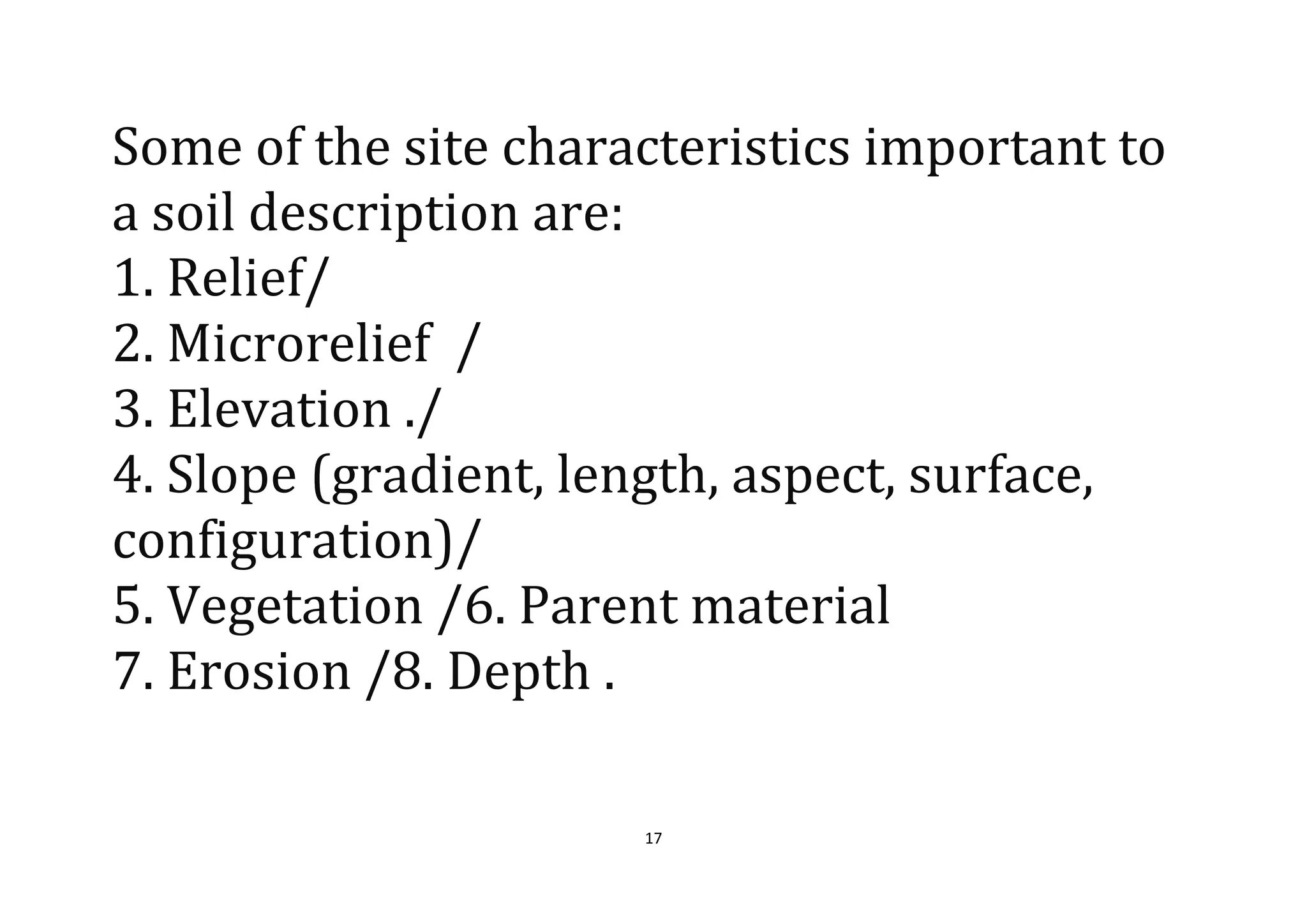 SOIL MORPHOLOGY DEFINITION visual data 7