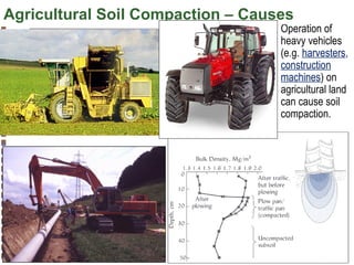 Agricultural Soil Compaction – Causes

Operation of
heavy vehicles
(e.g. harvesters,
construction
machines) on
agricultural land
can cause soil
compaction.

Copyright© Markus Tuller and Dani Or2002-2004

 