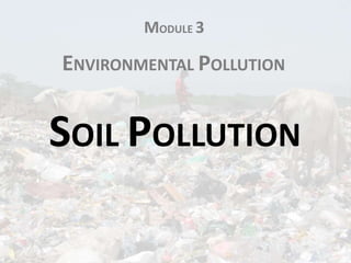 MODULE 3
ENVIRONMENTAL POLLUTION
SOIL POLLUTION
 
