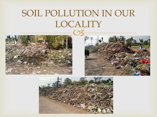 
SOIL POLLUTION IN OUR
LOCALITY
 