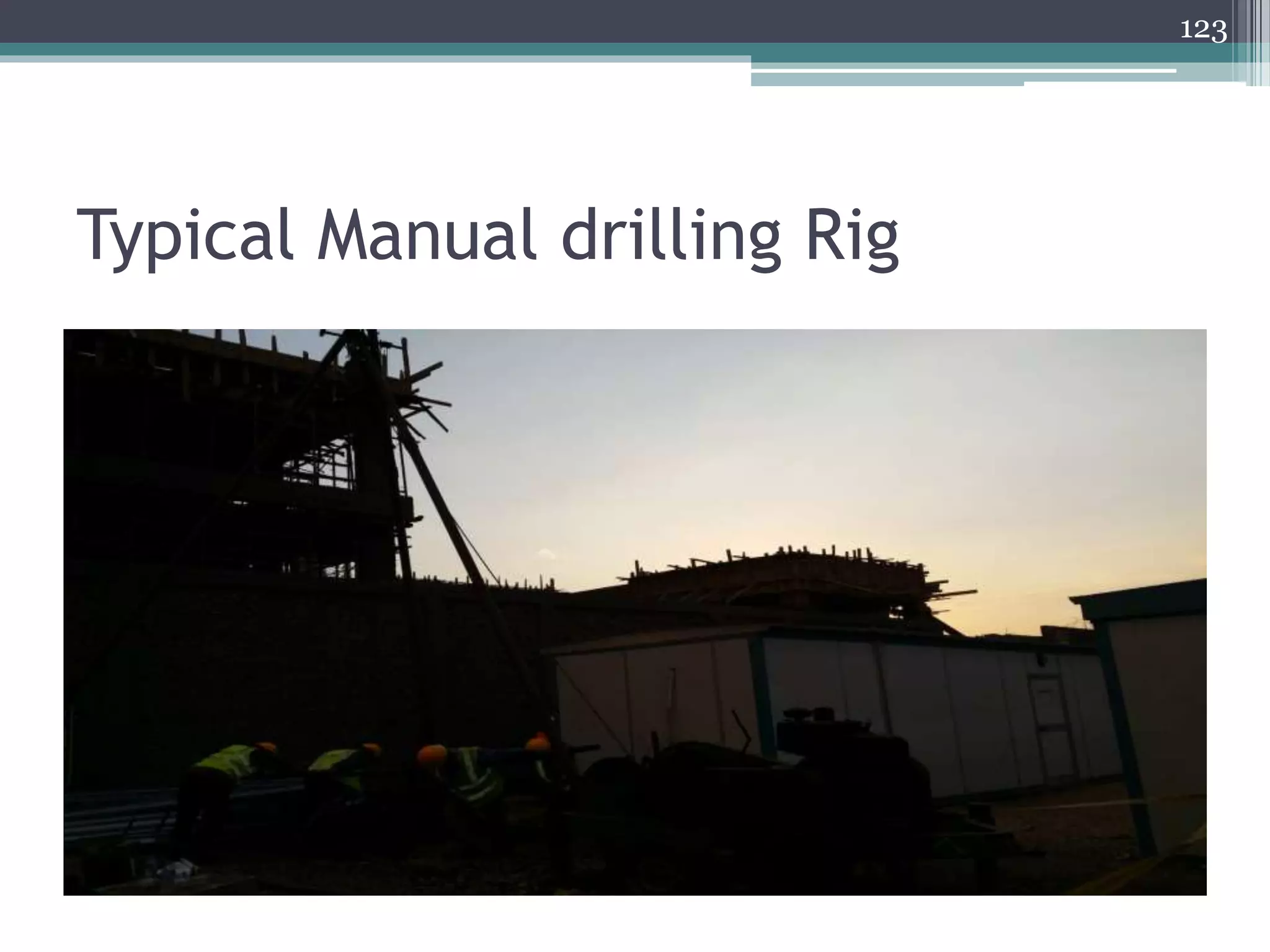 Typical Manual drilling Rig
123
 