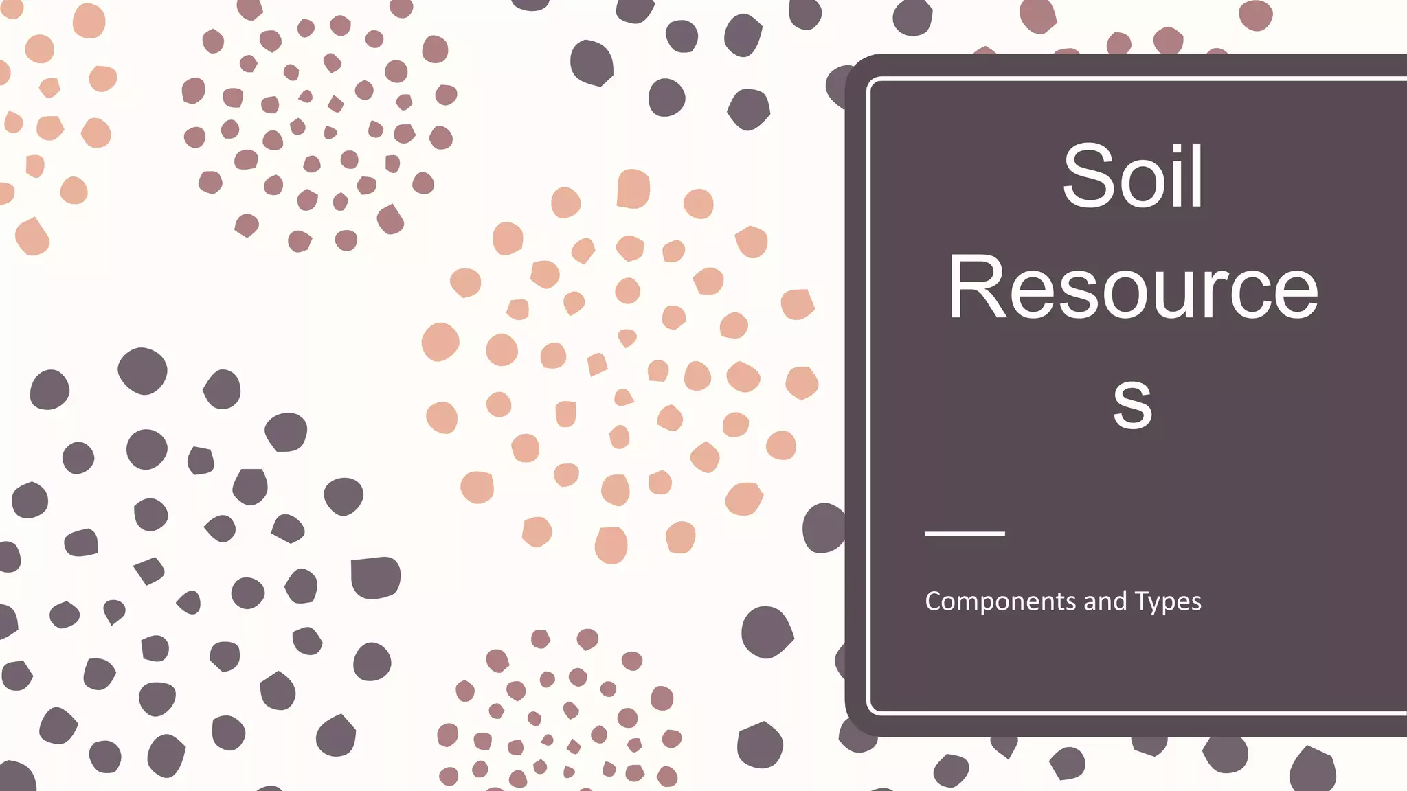 Soil
Resource
s
Components and Types
 