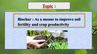 Biochar for Enhancing Soil Fertility and Crop Productivity: Methods ...