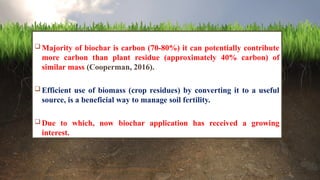 Biochar for Enhancing Soil Fertility and Crop Productivity: Methods ...