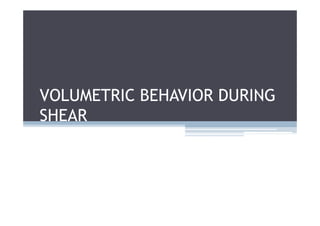 VOLUMETRIC BEHAVIOR DURING
SHEAR
 