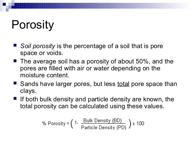 porosity density pore