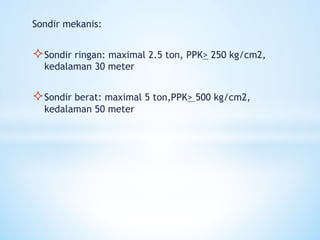 Sondir R1 R2 Soil Investigation - Uji Sondir | PPTX