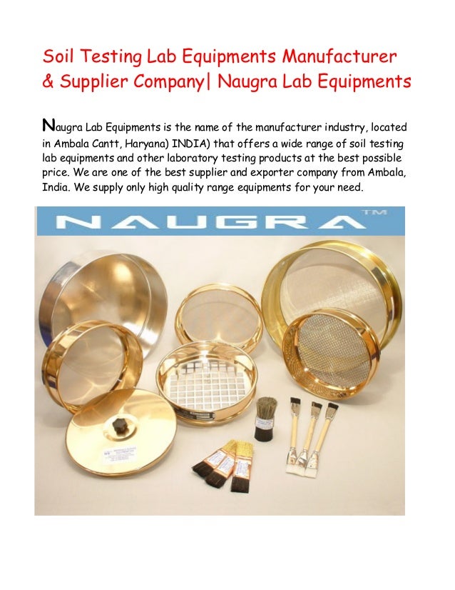 Soil Testing Lab Equipments Manufacturer & Supplier Naugralabs