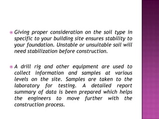 Soil testing service for construction | PPTX