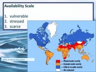 4
Availability Scale
1. vulnerable
2. stressed
3. scarce
VIDEO1: Struggle for Water (3min)
 
