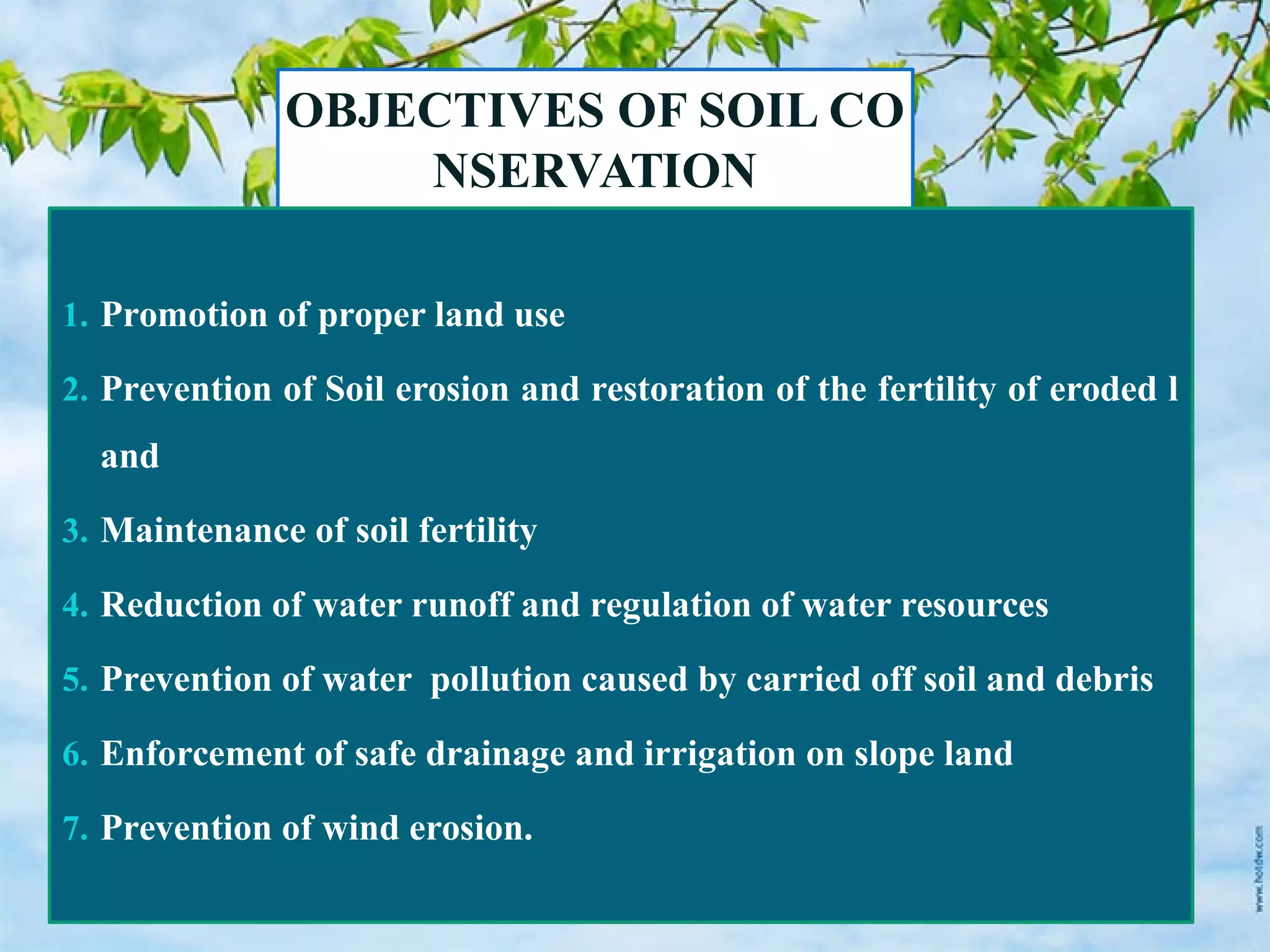 Soil water conservation methods in agriculture | PDF