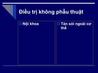 Điều trị không phẫu thuật Nội khoa Tán sỏi ngoài cơ thể 