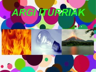 ARGI ITURRIAK Argi iturri artifiziala 