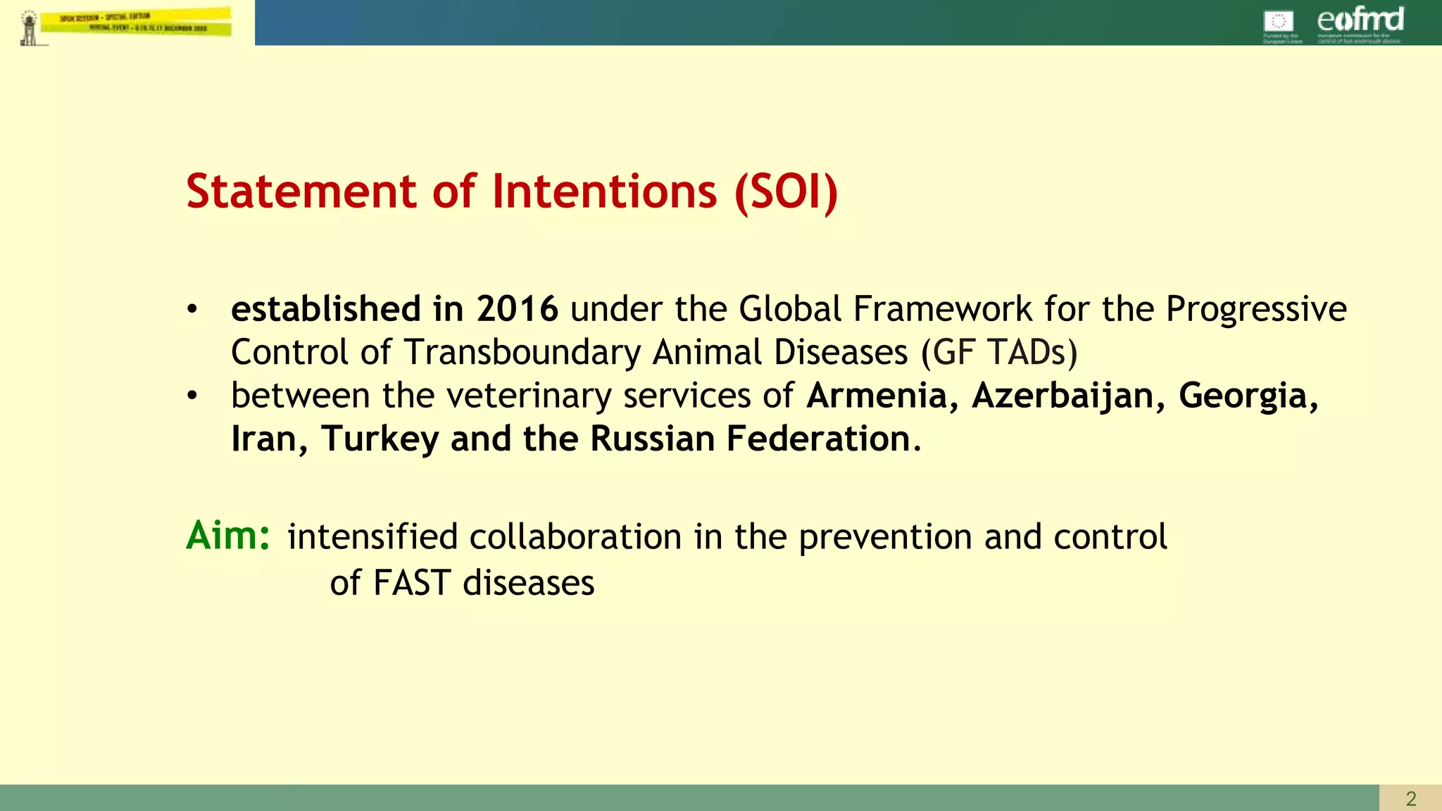 OS20 - FMD risk reduction in Transcaucasian and neighbouring countries ...